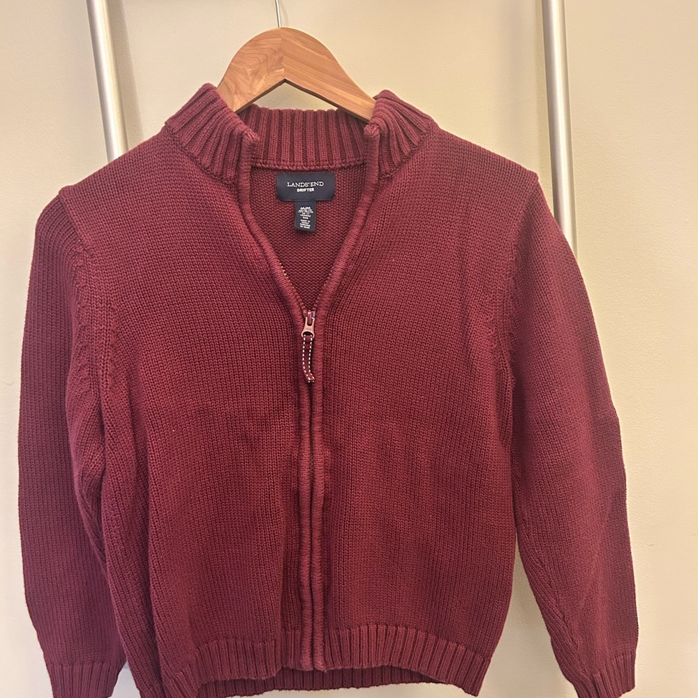 Lands' End Maroon Drifter Cardigan